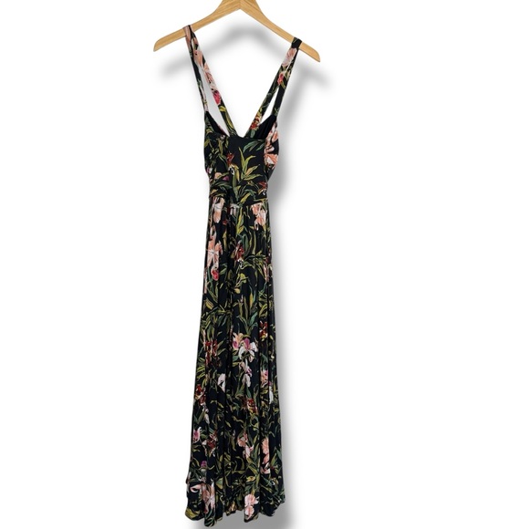 Anthropologie Maeve Gabriela Ruffled Black Floral Maxi Sweetheart Neck Dress S - Picture 9 of 12